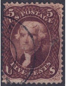 USA 1863 Thomas Jefferson (5c brown) us