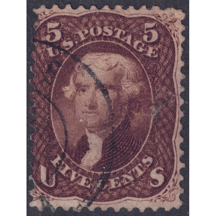 USA 1863 Thomas Jefferson (5c marrone) us