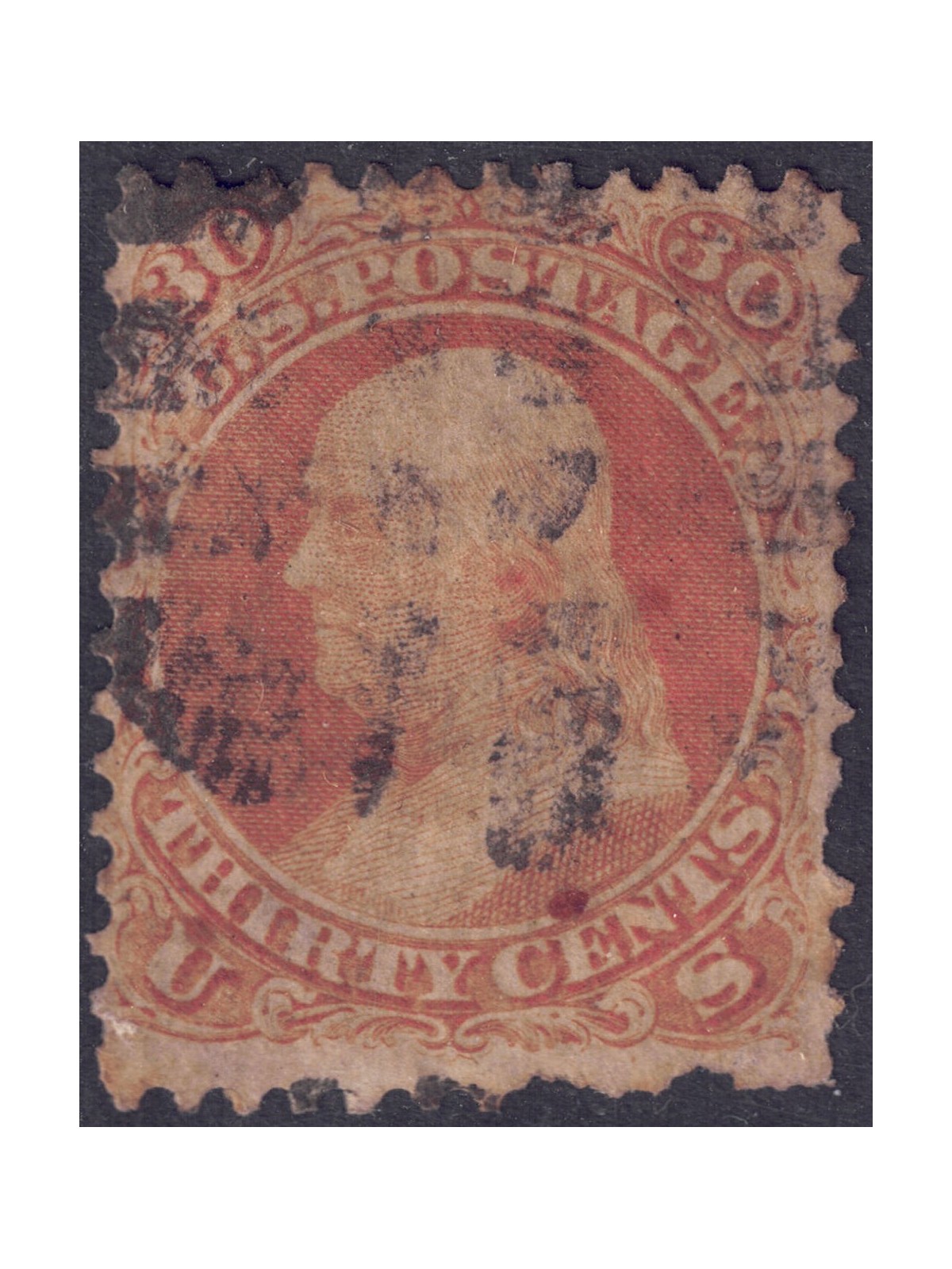 USA 1861 Benjamin Franklin (30c orange) us