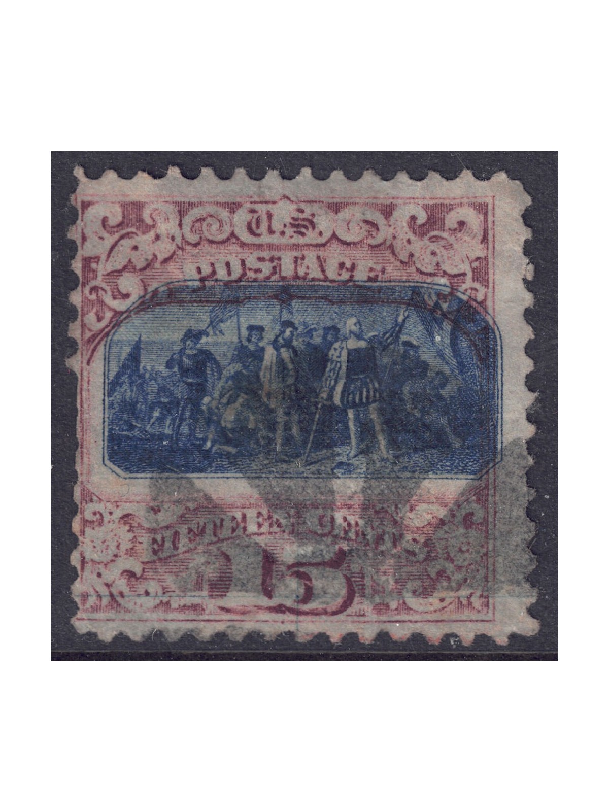 USA 1869 Sbarco di Colombo II tipo (15c bruno e azzurro) us