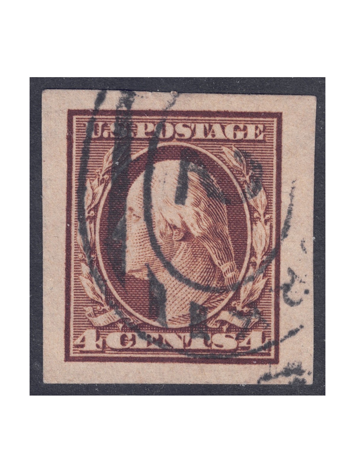 USA 1909 George Washington (4c brown not perforated) us