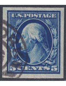 USA 1909 George Washington (5c azzurro non dentellato) us