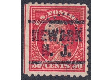 USA 1912 Benjamin Franklin (30c rosso arancio) us (perfin)