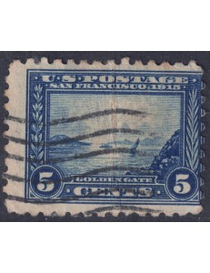 USA 1915 Esposizione Panama-Pacific (5c azzurro dent. 10) us