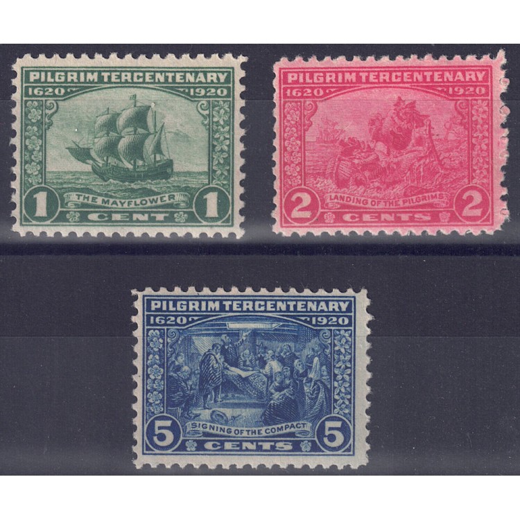 USA 1920 Landing of the Pilgrim Fathers 3v MNH**