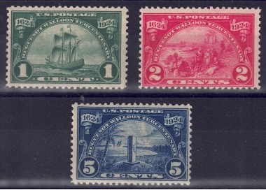 USA 1924 Sbarco degli Ugonotti e dei Valloni 3v MNH**