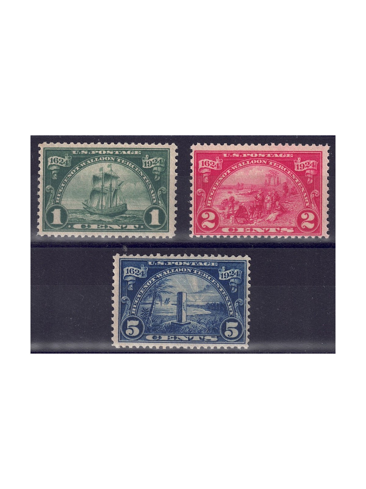 USA 1924 Sbarco degli Ugonotti e dei Valloni 3v MNH**