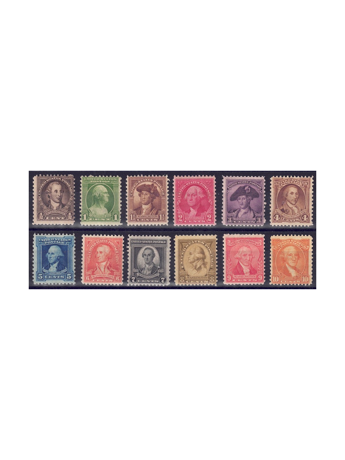 USA 1932 George Washington 12v MH*