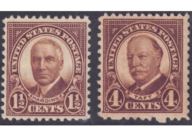 USA 1930 Effigies of Presidents Hardins and Taft 2v MNH**