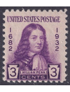 USA 1932 William Penn MNH**