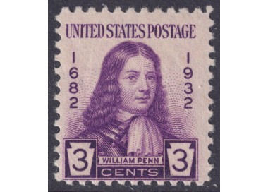 USA 1932 William Penn MNH**