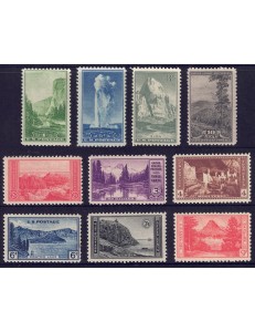 USA 1934 National Parks 10v MNH**/MH*