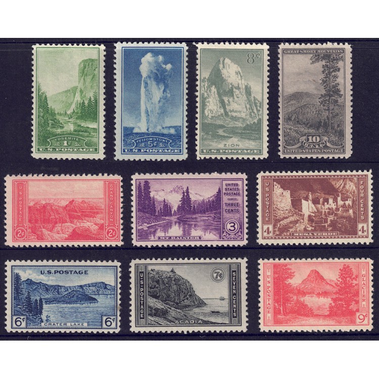 USA 1934 National Parks 10v MNH**/MH*