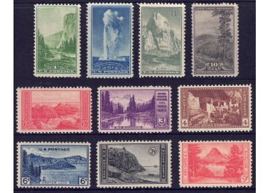 USA 1934 National Parks 10v MNH**/MH*