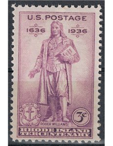 USA 1936 Rhode Island Tricentennial MH*