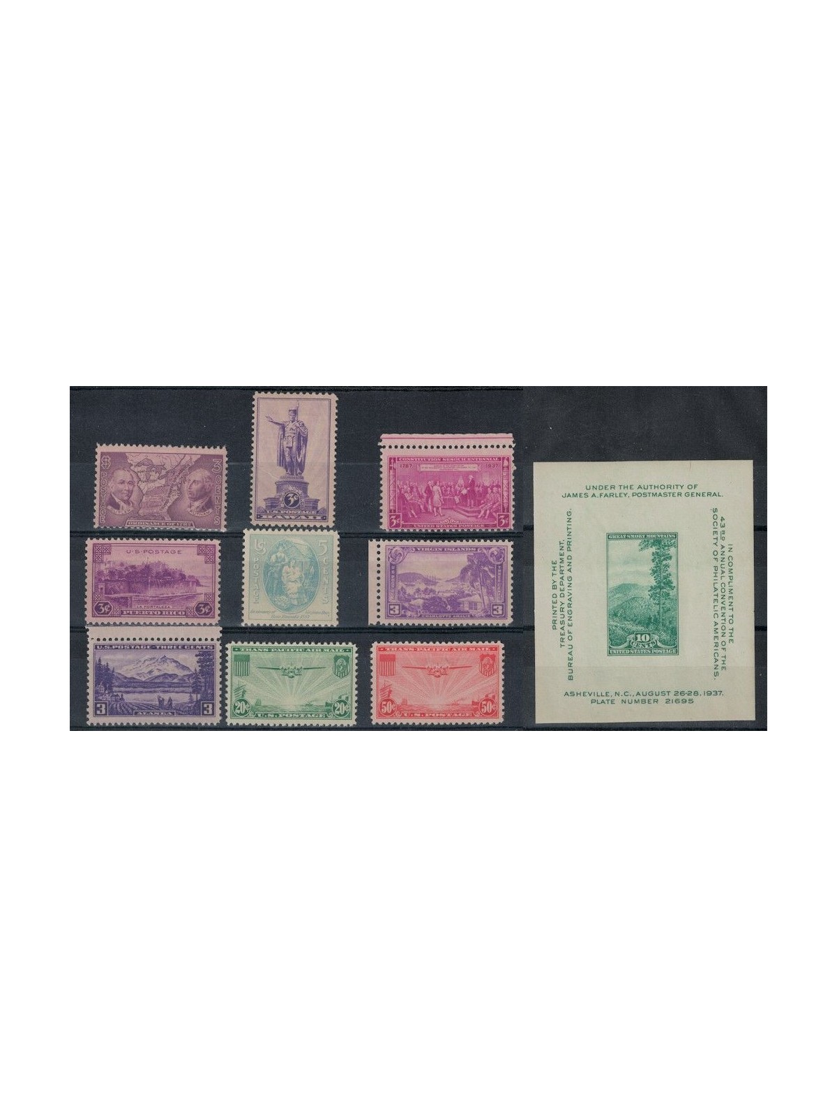 USA 1937 Annata completa 9v + 1 BF MH*