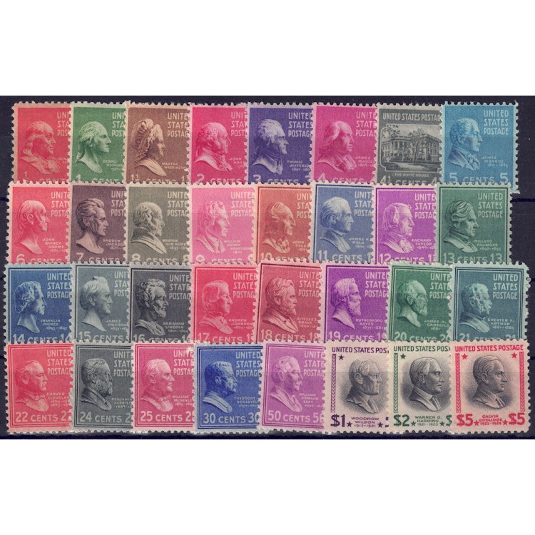 USA 1938-43 Grande serie presidenziale 32v MNH**