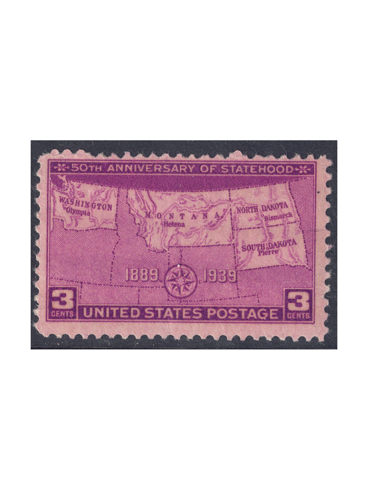 USA 1939 Admission North and South Dakota, Montana and Washington MNH**