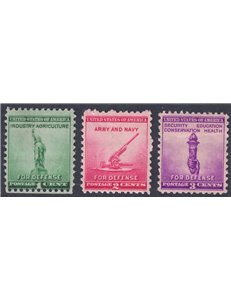 USA 1940 Difesa nazionale 3v MH*