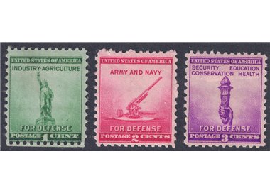 USA 1940 Difesa nazionale 3v MH*