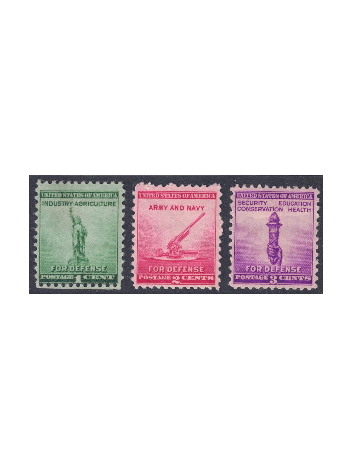 USA 1940 Difesa nazionale 3v MH*