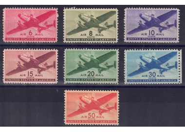 USA 1941-44 Twin-engine transport 7v MNH**/MH*