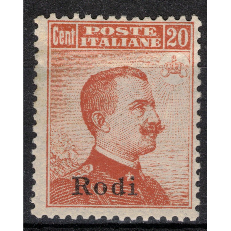 AEGEAN RHODES 1917 20c orange without watermark MNH**