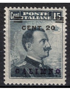 EGEO CALINO 1916 20c su 15c grigio nero MH*