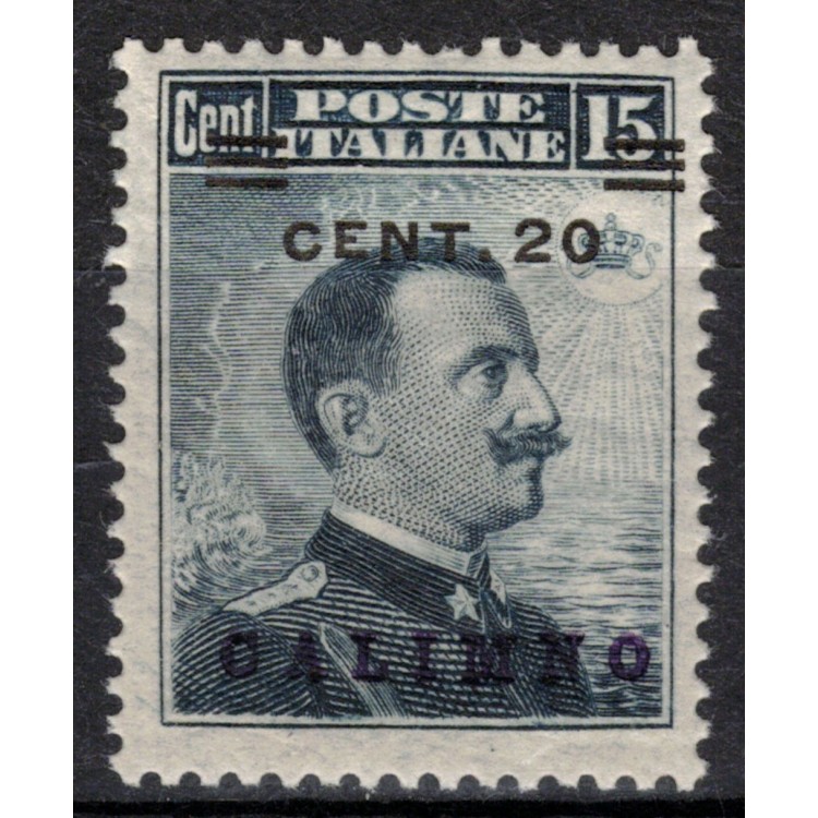 EGEO CALINO 1916 20c on 15c grey black MH*