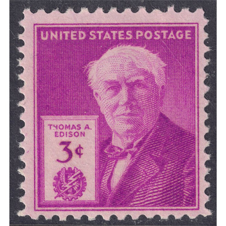 USA 1947 Thomas Alva Edison MNH**