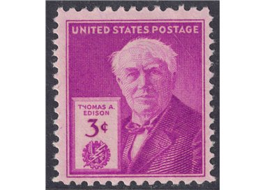 USA 1947 Thomas Alva Edison MNH**