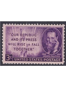 USA 1947 Joseph Pulitzer MNH**