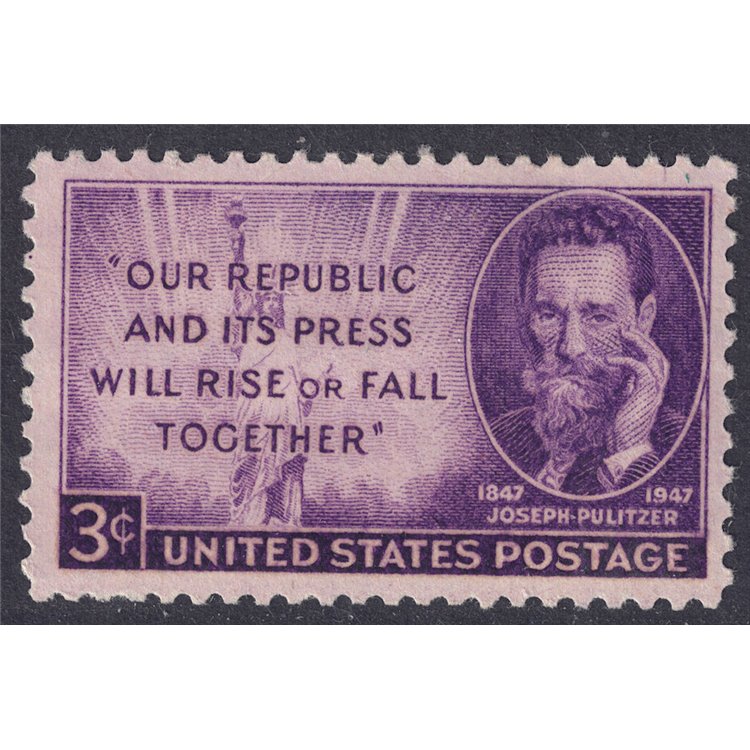USA 1947 Joseph Pulitzer MNH**