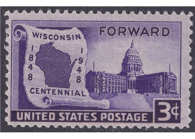 USA 1948 Wisconsin Admission MNH**