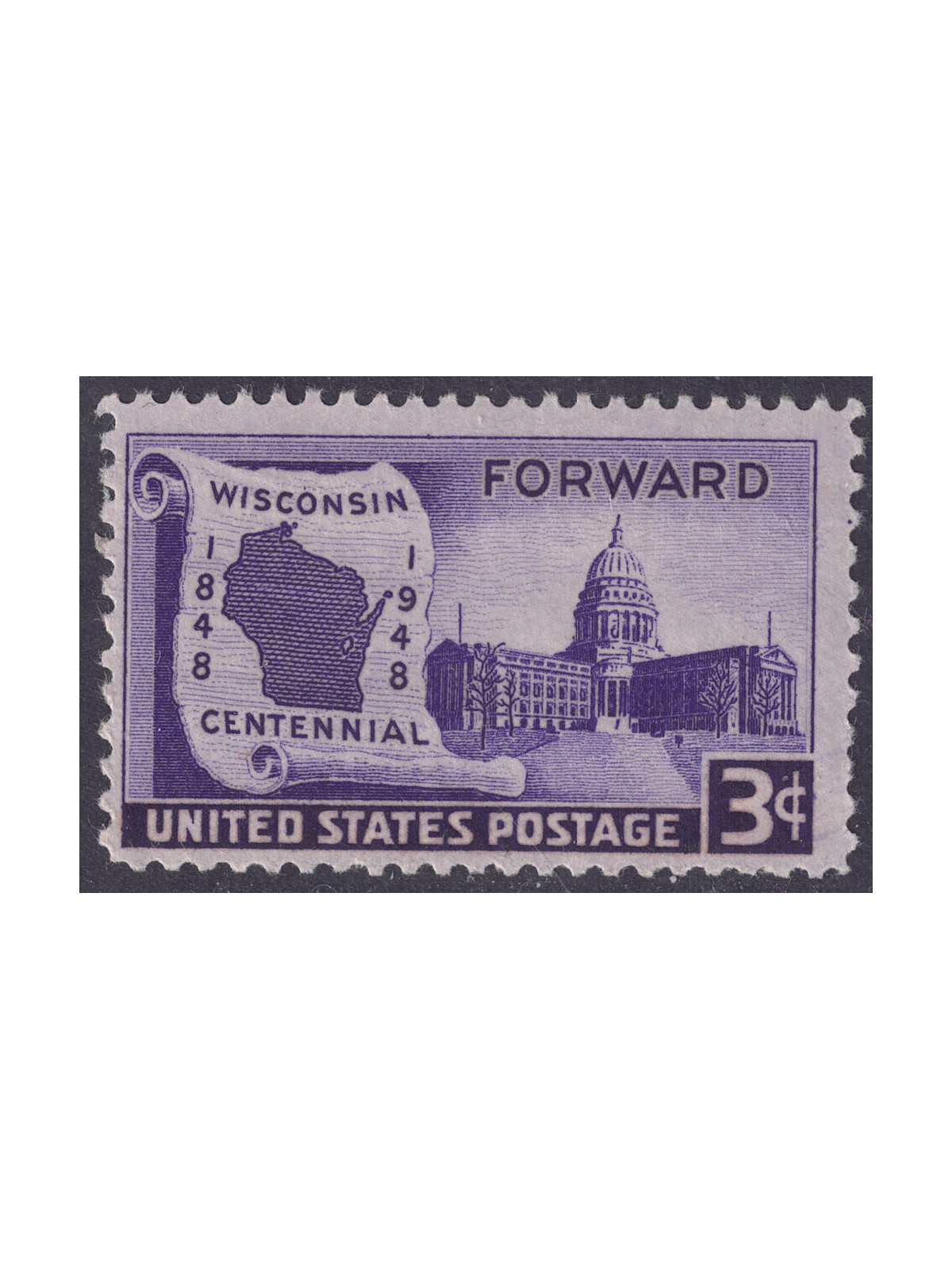 USA 1948 Wisconsin Admission MNH**