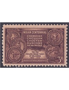 USA 1948 Arrival of the Five Civilized Tribes MNH**