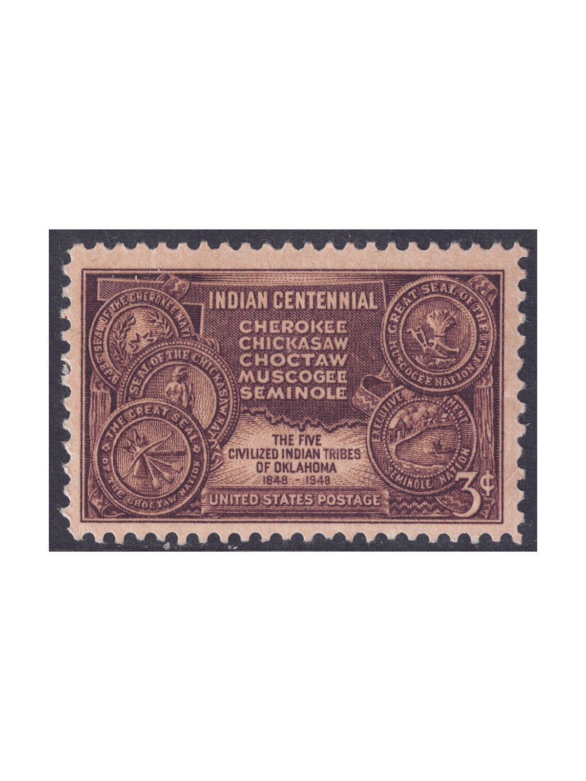 USA 1948 Arrival of the Five Civilized Tribes MNH**