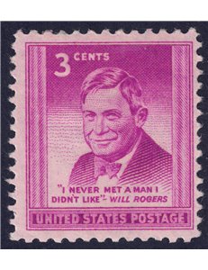 USA 1948 In honor of Will Rogers MNH**