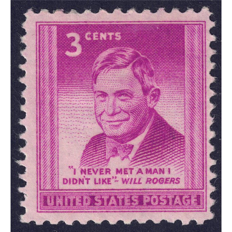USA 1948 In honor of Will Rogers MNH**