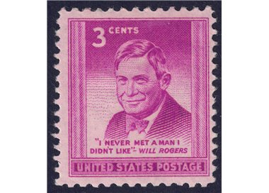 USA 1948 In honor of Will Rogers MNH**