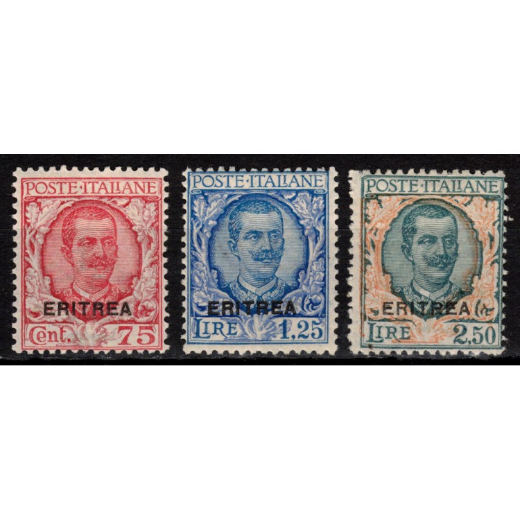 ERITREA 1926 Floral type 3v MH*