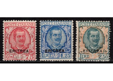 ERITREA 1926 Floral type 3v MH*
