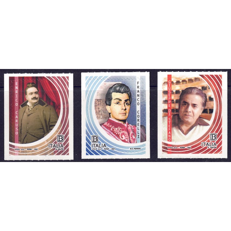 ITALY 2021 Entertainment (Caruso, Corelli and Di Stefano) 3v MNH**
