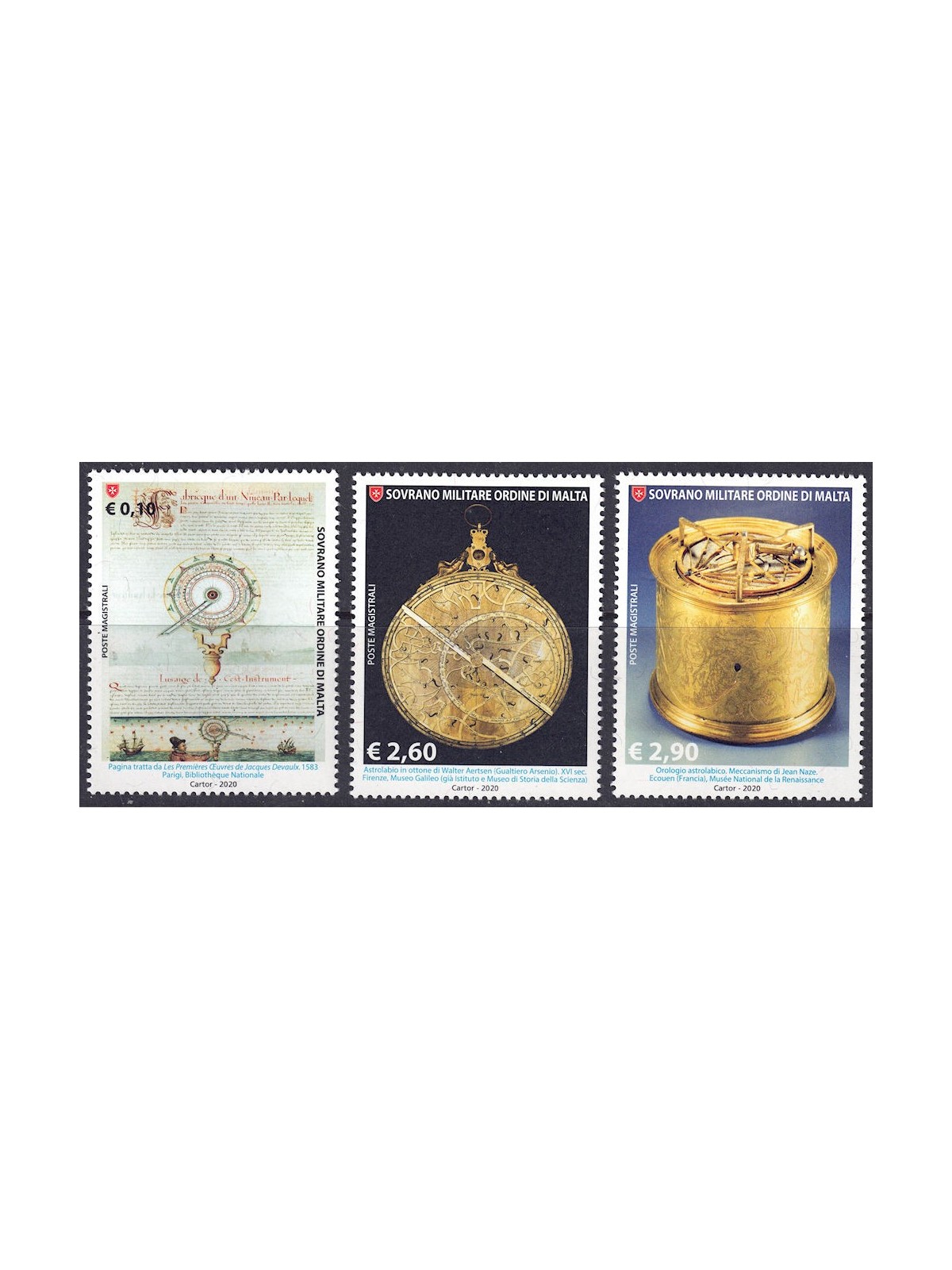 SMOM 2020 Ancient nautical and planispheric instruments 3v MNH**