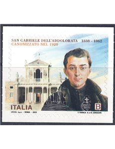 ITALIA 2022 San Gabriele dell'Addolorata MNH**