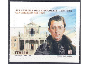 ITALIA 2022 San Gabriele dell'Addolorata MNH**