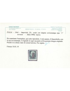 ITALIA RSI 1944 Varietà Serie Imperiale (doppia soprastampa) 6v MNH