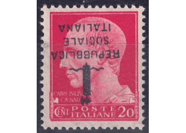 ITALIA RSI 1944 Varietà 20c Imperiale (soprastampa capovolta) MNH** ©