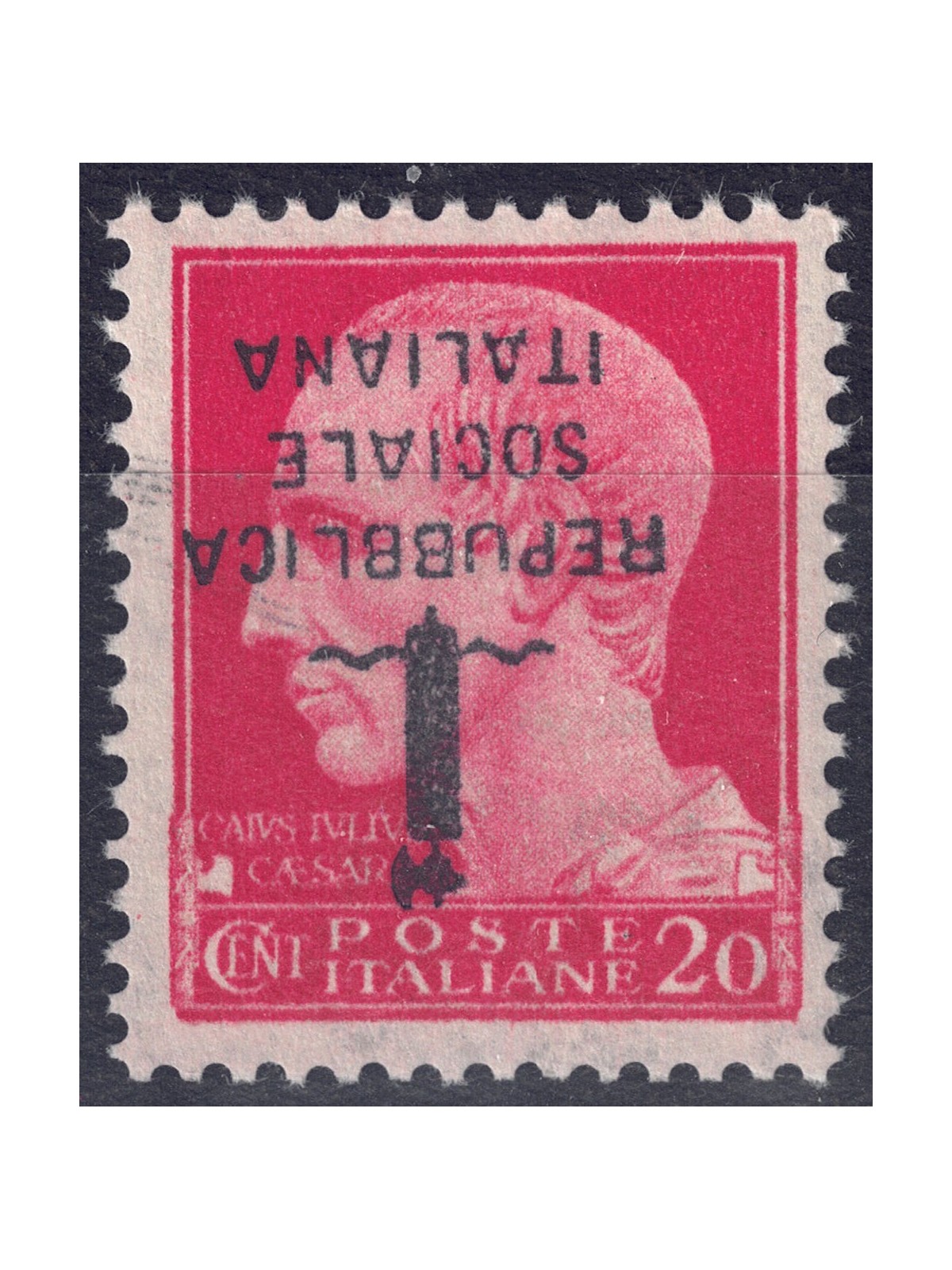 ITALIA RSI 1944 Varietà 20c Imperiale (soprastampa capovolta) MNH** ©
