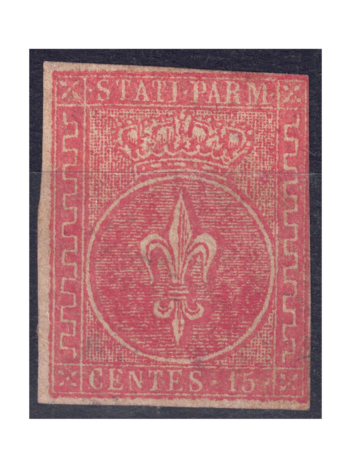 DUCHY OF PARMA 1853 Bourbon lily (15c vermilion) MH* ©